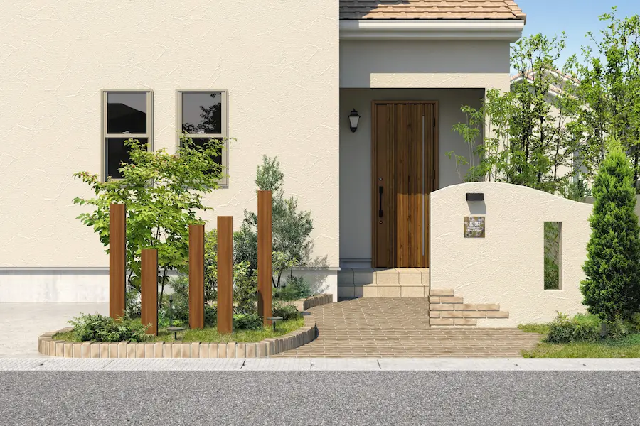 三協アルミ アルミ枕木 マクリズム ファサードエクステリア 施工事例