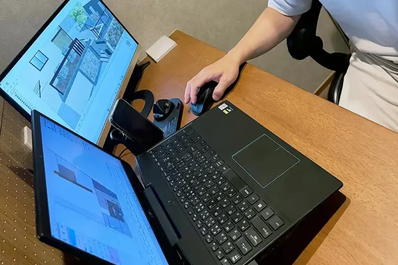 3D CADによる外構の完成イメージ提案