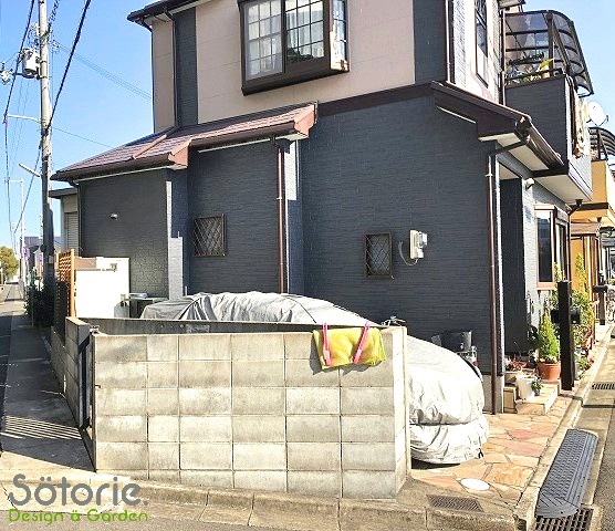 台風被害　テラス屋根　設置前
