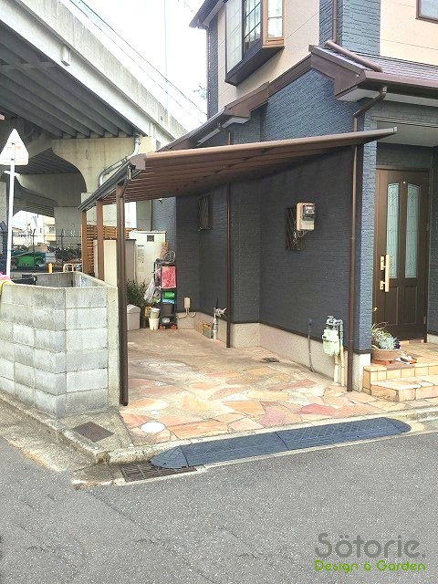 台風被害　テラス屋根　設置後